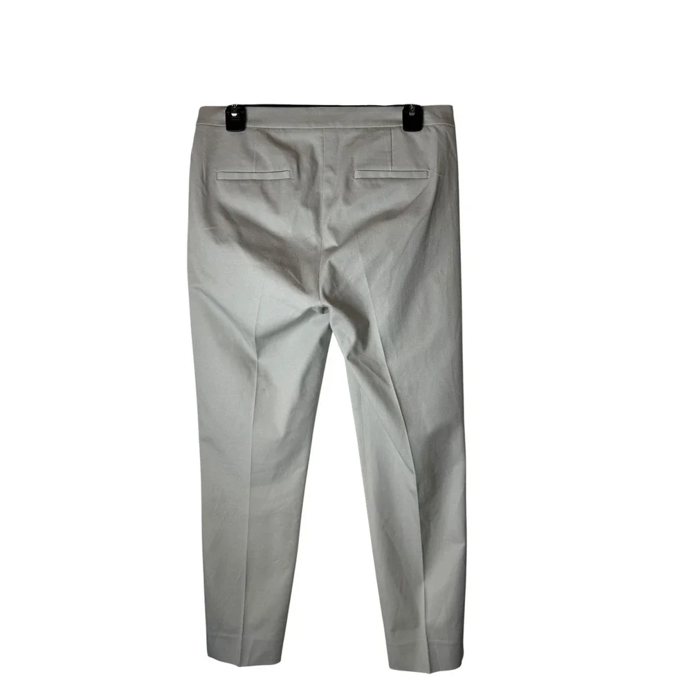 J Crew Martie Pants Women 6 Gray Crop Ankle Side Zip Stretch Trousers Preppy